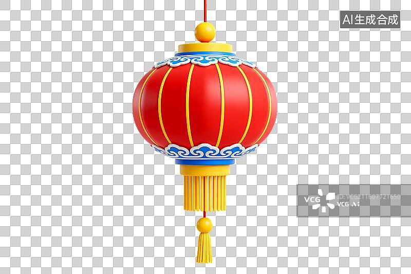 【AI数字艺术】红色传统灯笼悬挂装饰图片素材