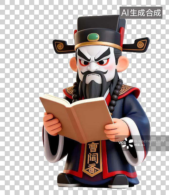 【AI数字艺术】卡通包公形象阴曹阎王图片素材