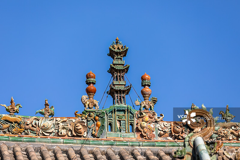 运城万荣县东岳庙东岳殿建筑特写图片素材