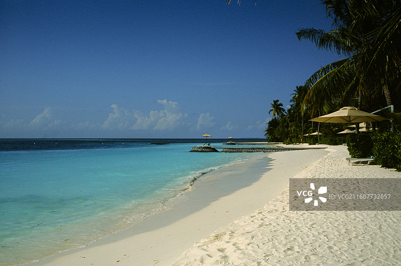 马尔代夫的沙滩与海图片素材
