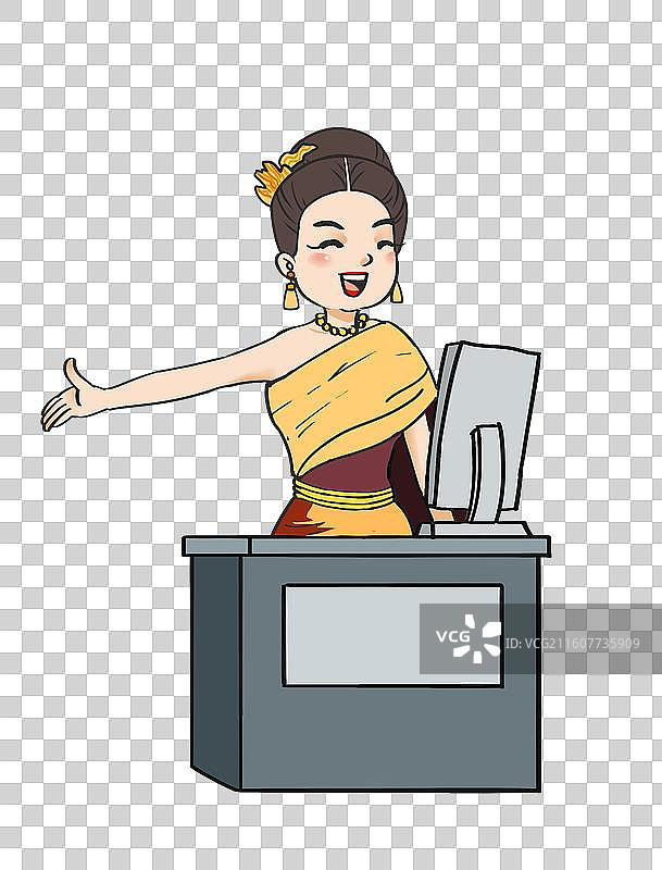 海关女工作人员（柬埔寨）图片素材