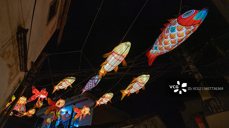 皖南渔灯图片素材