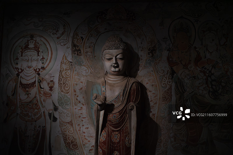 敦煌莫高窟第158窟中唐最美涅槃佛图片素材