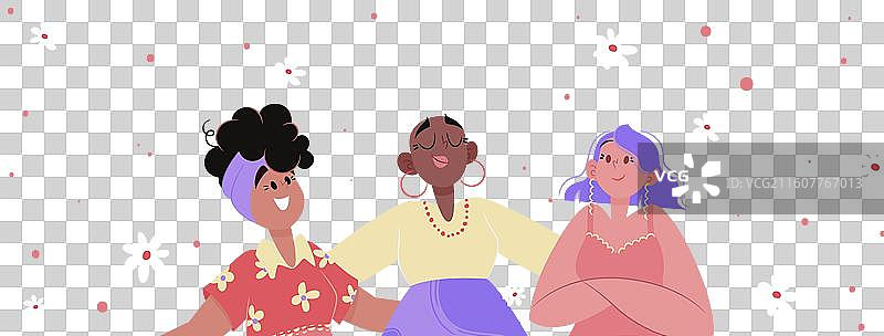 国际妇女节扁平化社交媒体封面图片素材