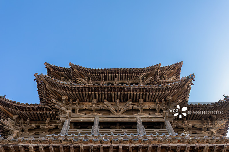 运城万荣县东岳庙飞云楼特写图片素材