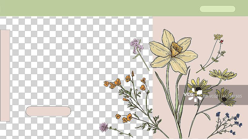 手绘春季着陆页模板图片素材