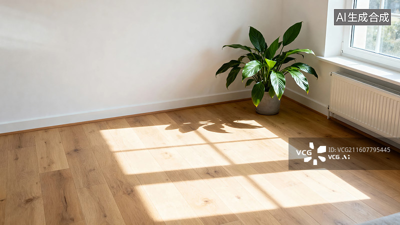 【AI数字艺术】阳光洒落的室内角落图片素材