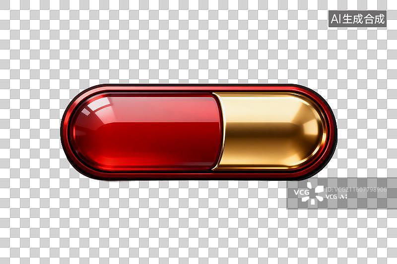 【AI数字艺术】红金胶囊特写展示图片素材