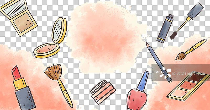 水彩风化妆师社交媒体帖子图片素材