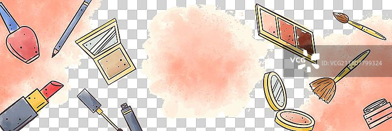 水彩风化妆师推特头图图片素材