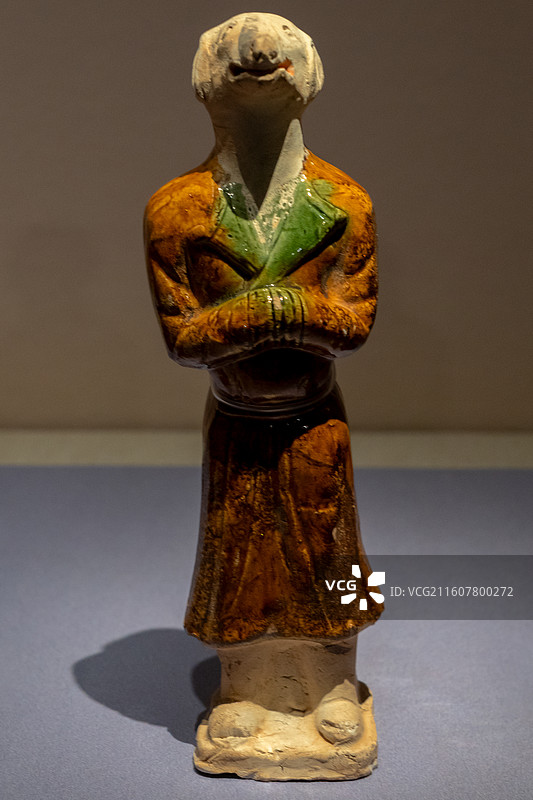 深圳博物馆，唐代三彩十二生肖之亥猪图片素材