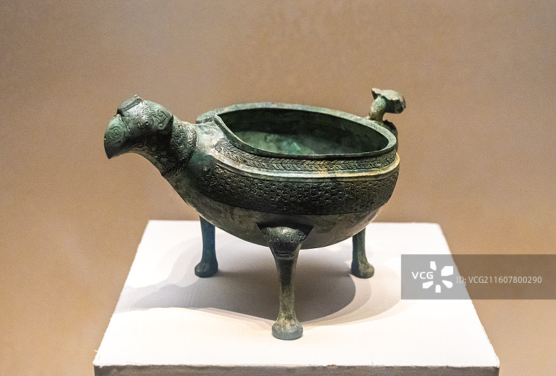 北京国家博物馆基本陈列鸟形青铜匜春秋·燕1952年河北唐山贾各庄出土图片素材
