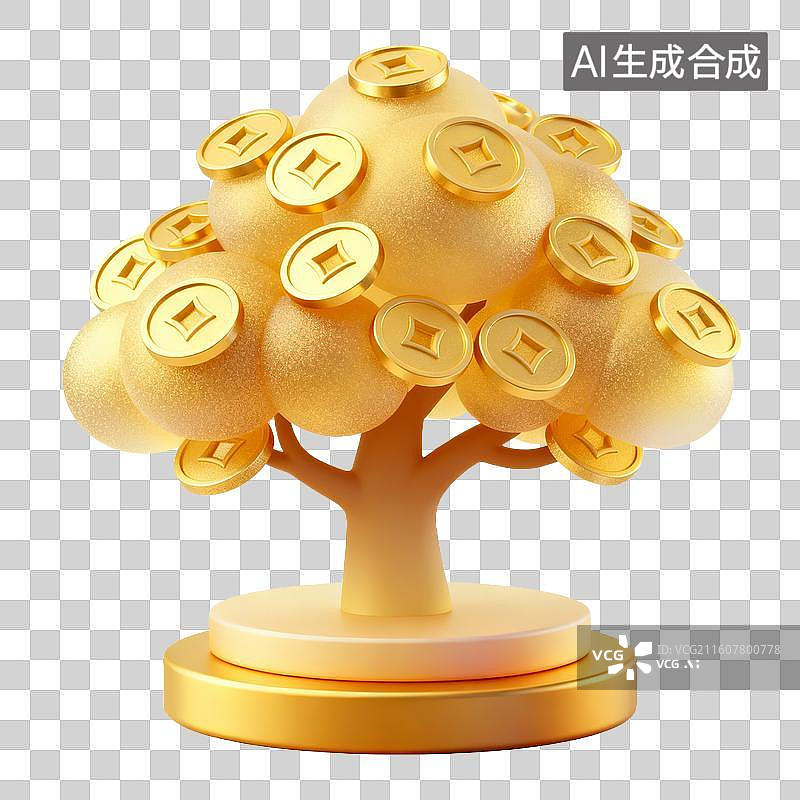 【AI数字艺术】一棵摇钱树图片素材