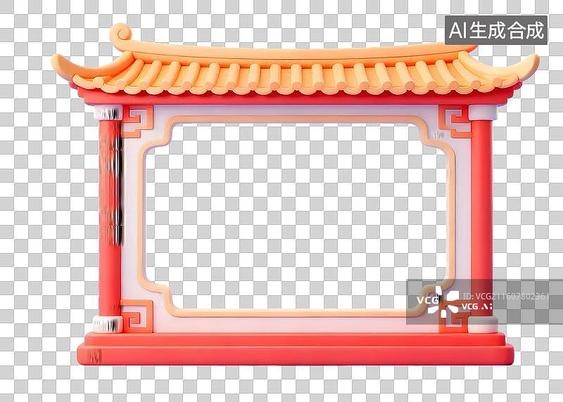【AI数字艺术】中国风红色牌坊图片素材