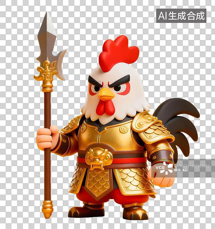 【AI数字艺术】卡通鸡将军形象图片素材