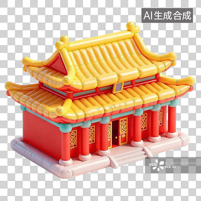 【AI数字艺术】充气宫殿节日插画图片素材