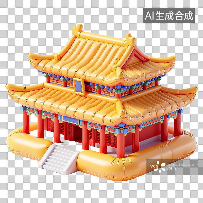 【AI数字艺术】充气宫殿节日插画图片素材