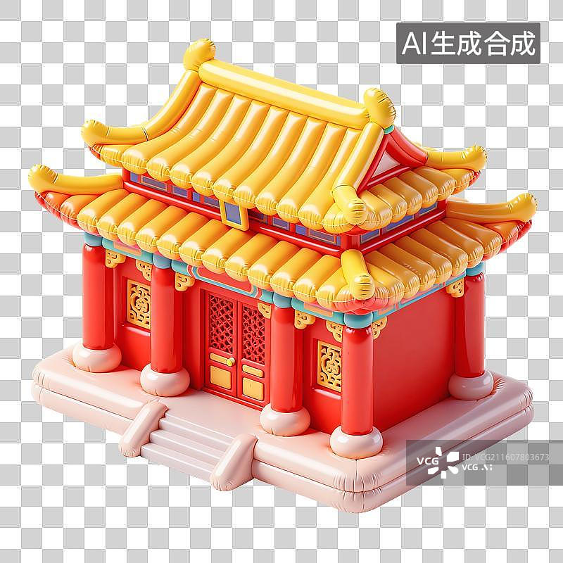 【AI数字艺术】充气宫殿节日插画图片素材