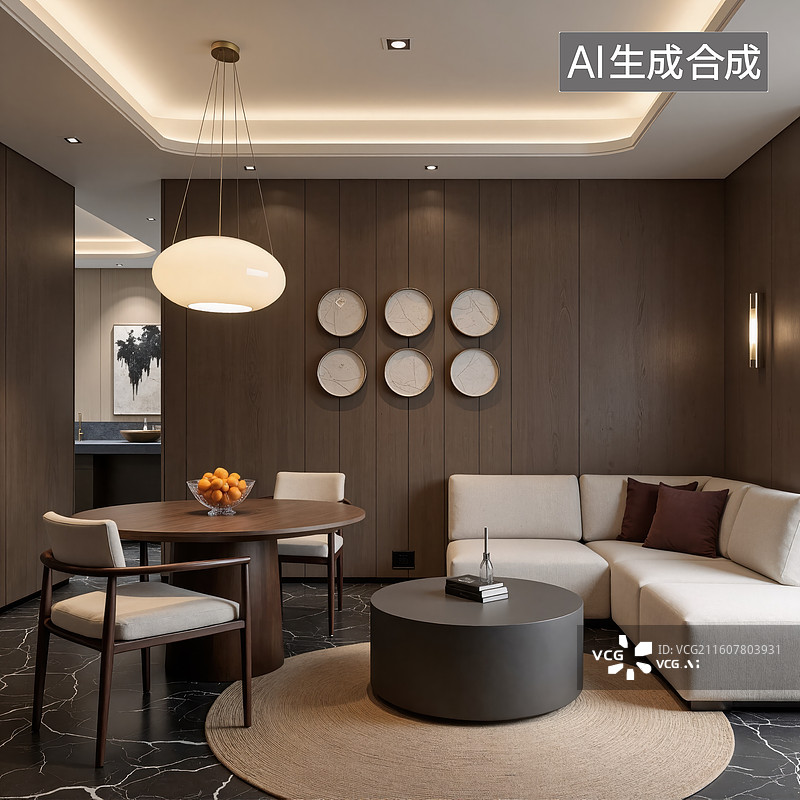 【AI数字艺术】现代客厅设计图片素材