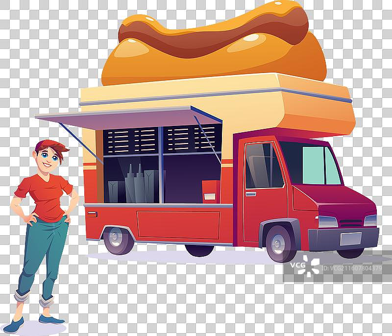 卡通街头美食节背景图片素材