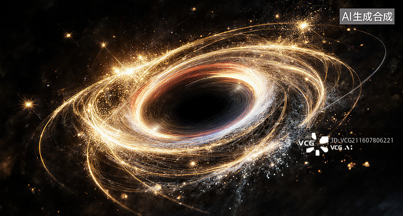 【AI数字艺术】黑洞旋涡星云图片素材