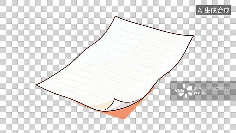 【AI数字艺术】卡通风格，一张洁白的纸张PNG格式的免扣元素图片素材