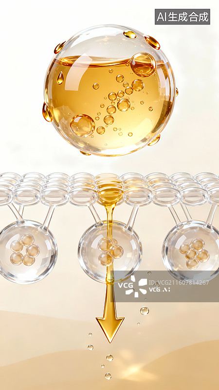 【AI数字艺术】金色阶梯深入细胞组织医学模型卡通插画图片素材