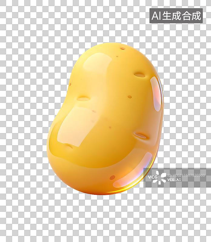 【AI数字艺术】AIGC:3D玻璃质感果冻风格蔬菜 土豆图片素材