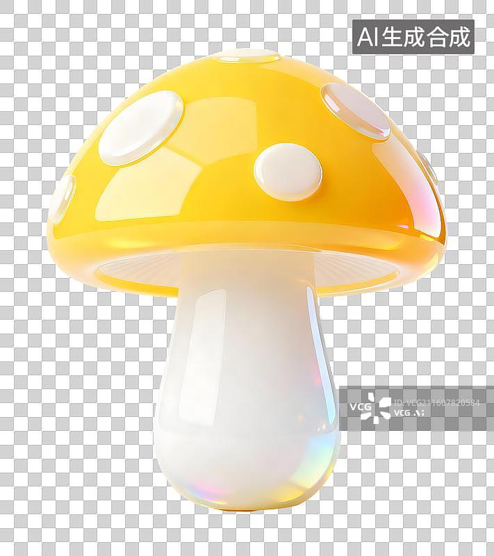 【AI数字艺术】AIGC:3D玻璃质感果冻风格蔬菜 蘑菇图片素材