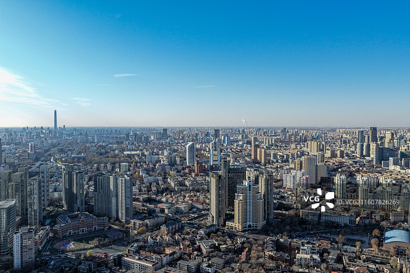 天津航拍城市天际线图片素材