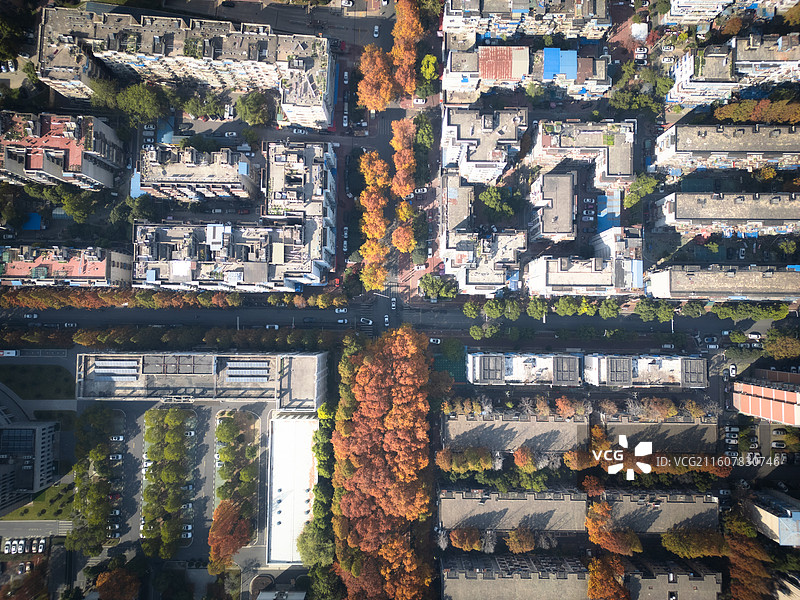 武汉青山区秋日航拍图片素材