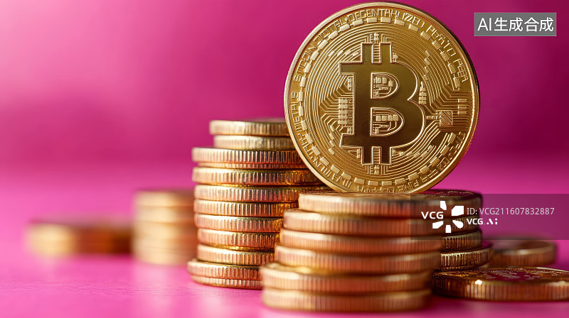 【AI数字艺术】比特币，网络虚拟货币，加密数字货币图片素材