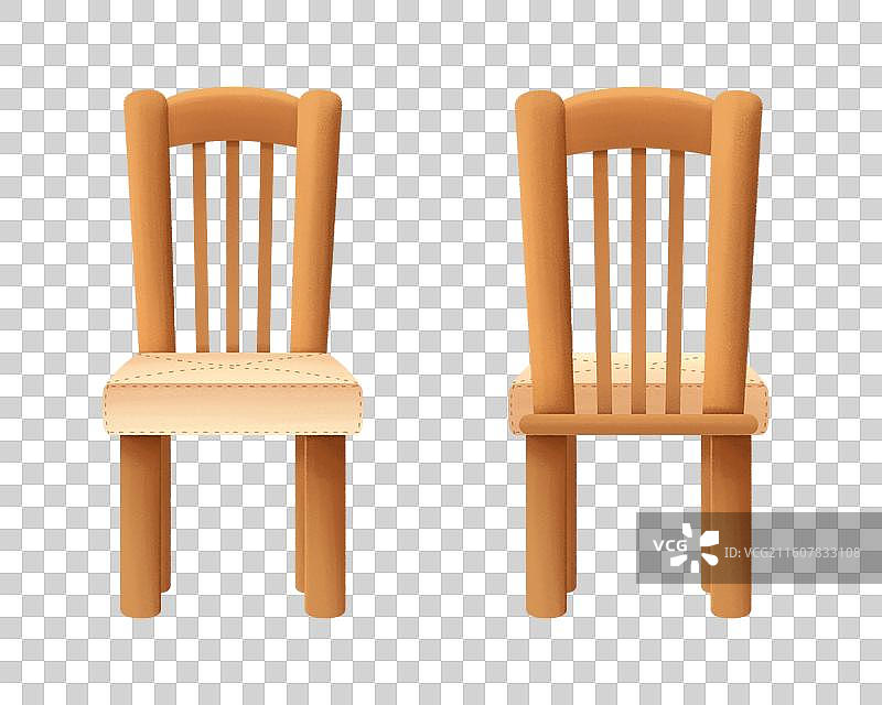 木质椅子正反两面展示图图片素材
