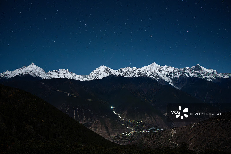 星空下的梅里雪山图片素材