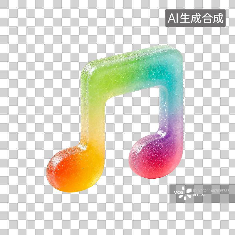 【AI数字艺术】糖果色3D音乐图标图片素材