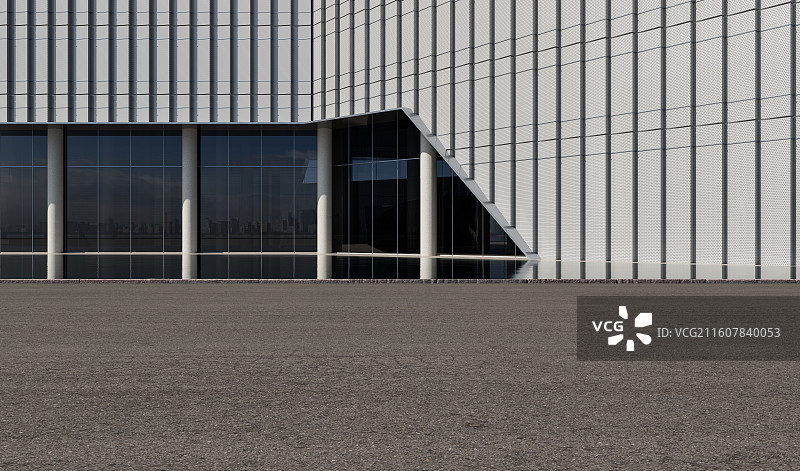 沥青路面_金属网孔幕墙_美术馆图片素材