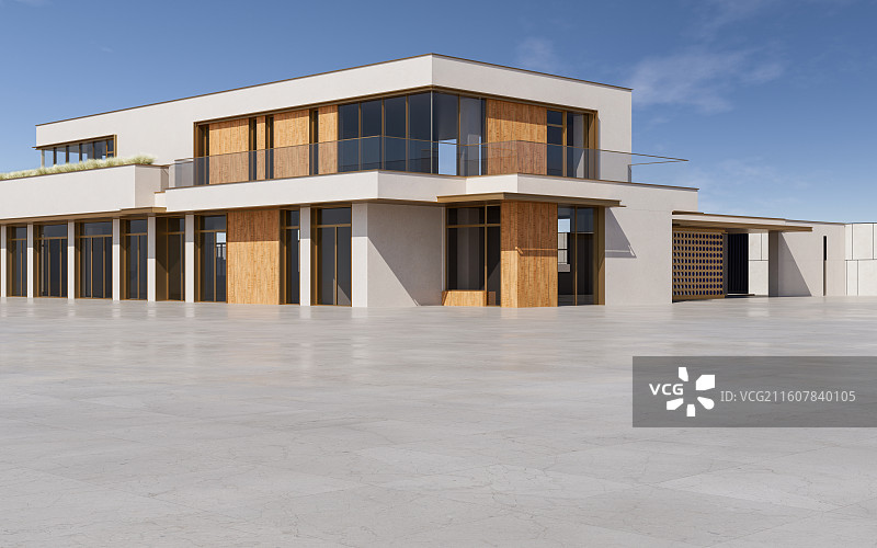 独栋别墅_住宅区_庭院_停车道图片素材