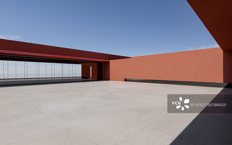 中庭空间_极简建筑_美术馆图片素材