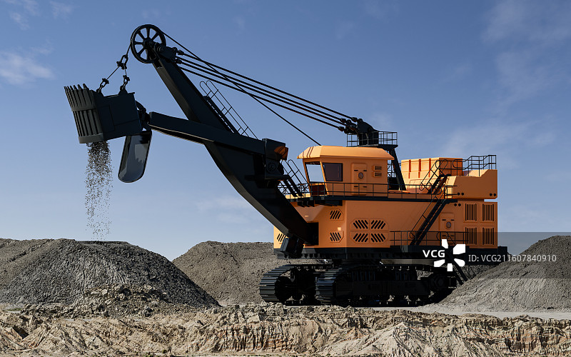 稀土产业链_挖掘机_矿场_挖掘作业图片素材
