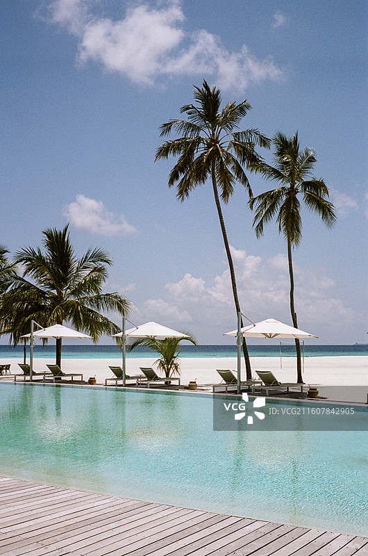 马尔代夫的沙滩与海图片素材