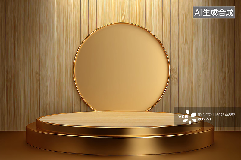【AI数字艺术】金色展台图片素材