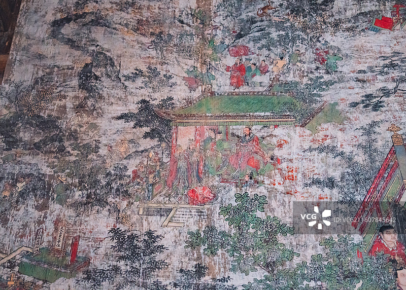 山西新绛县稷益庙东墙壁画图片素材