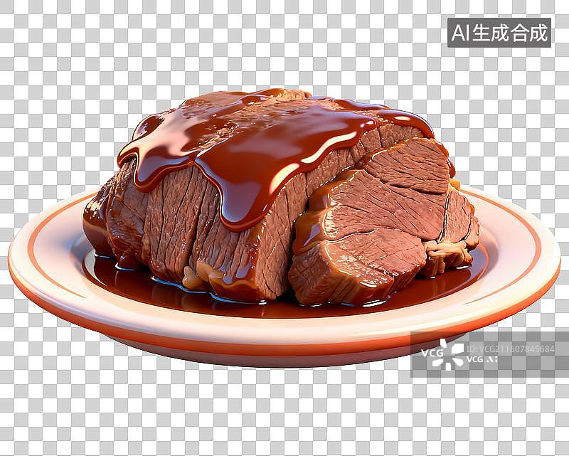 【AI数字艺术】3D卡通年夜饭元素酱牛肉图片素材