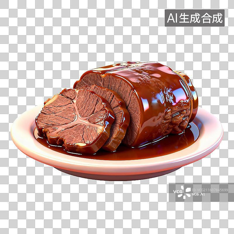 【AI数字艺术】3D卡通年夜饭元素酱牛肉图片素材
