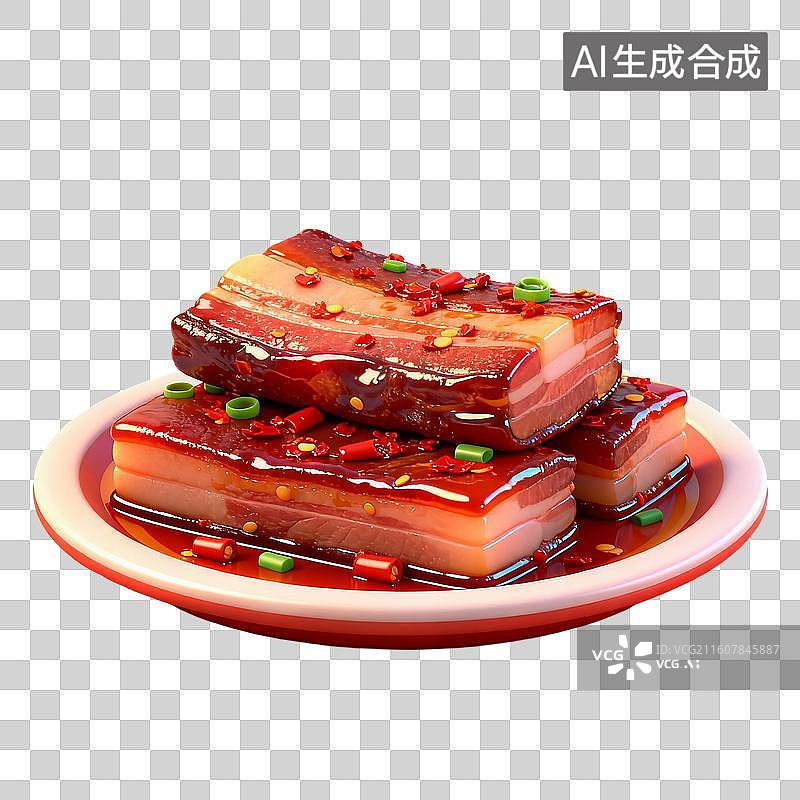 【AI数字艺术】3D卡通年夜饭元素腊肉图片素材