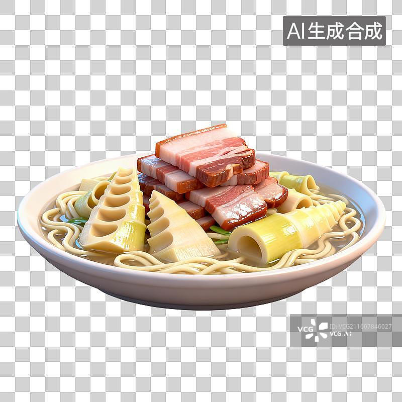 【AI数字艺术】3D卡通年夜饭元素腌笃鲜图片素材