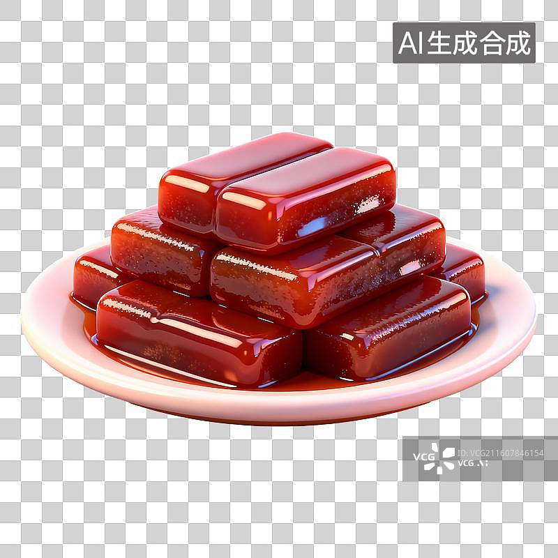 【AI数字艺术】3D卡通年夜饭元素山楂糕图片素材