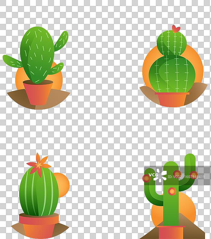 渐变仙人掌标志模板图片素材