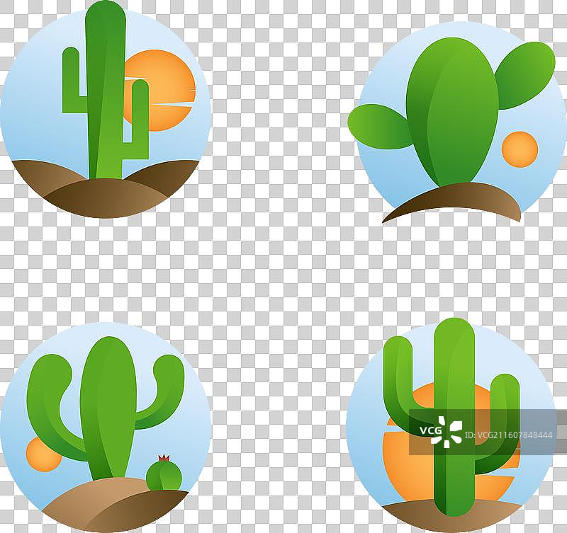 渐变仙人掌标志模板图片素材