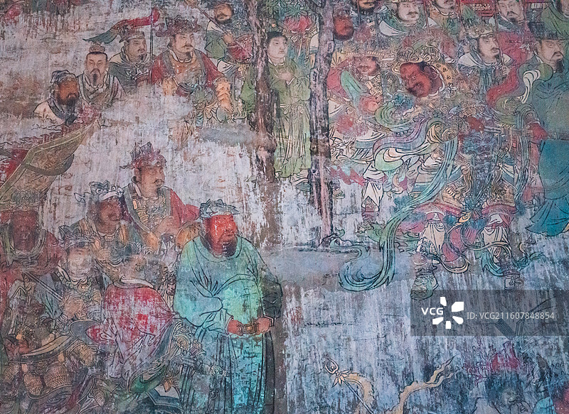山西新绛县稷益庙东墙壁画图片素材